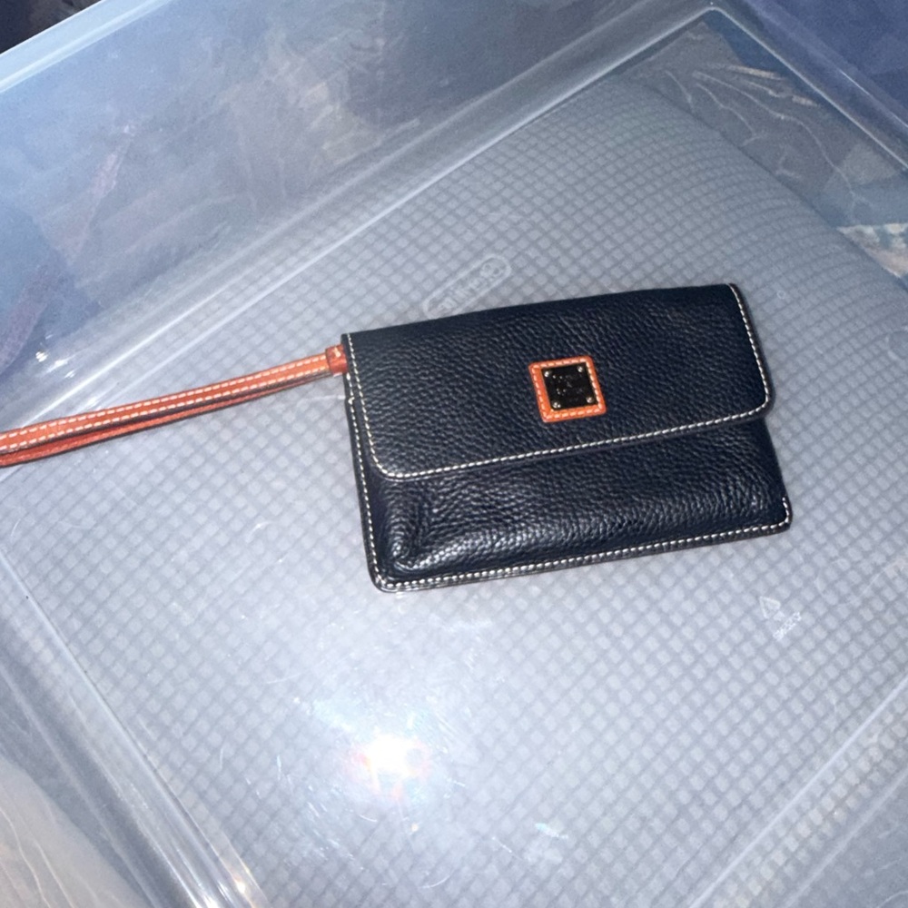 Dooney & Bourke Black and Tan Wristlet